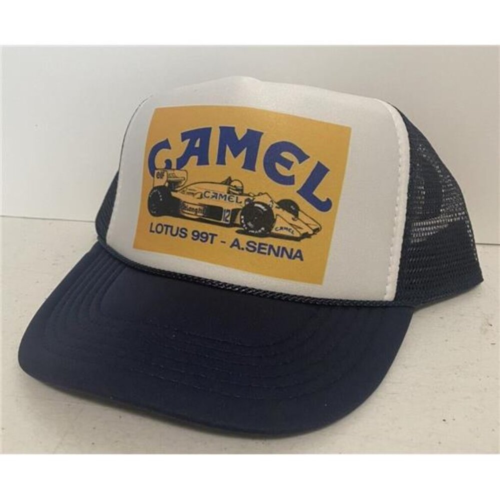Retro Vintage Style Brazil Camel Racing Hat Formula 1 Trucker Hat Lotus A. Senna
